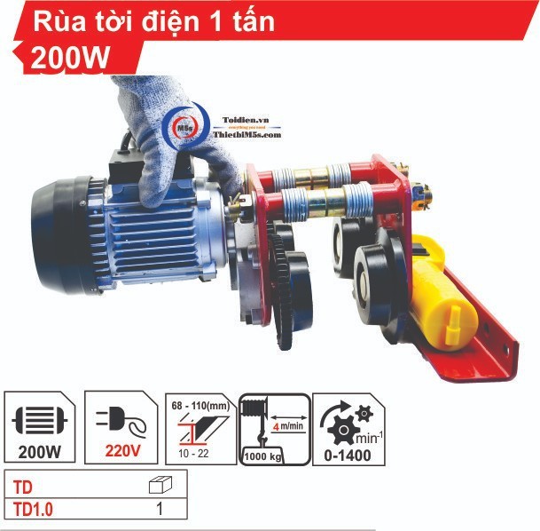 Máy tời điện - tùa tời điện 1 tấn