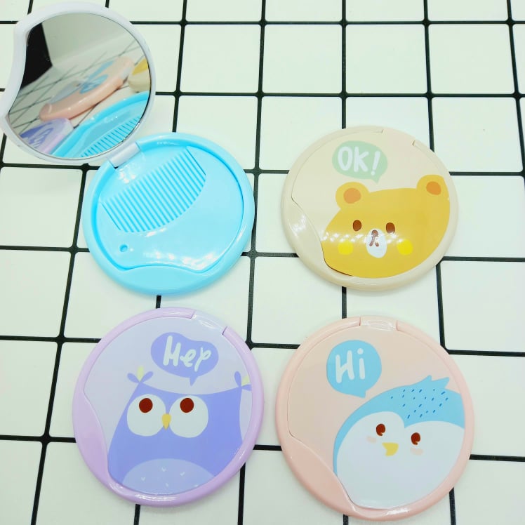 Gương mini bỏ túi hình tròn thú đáng iu