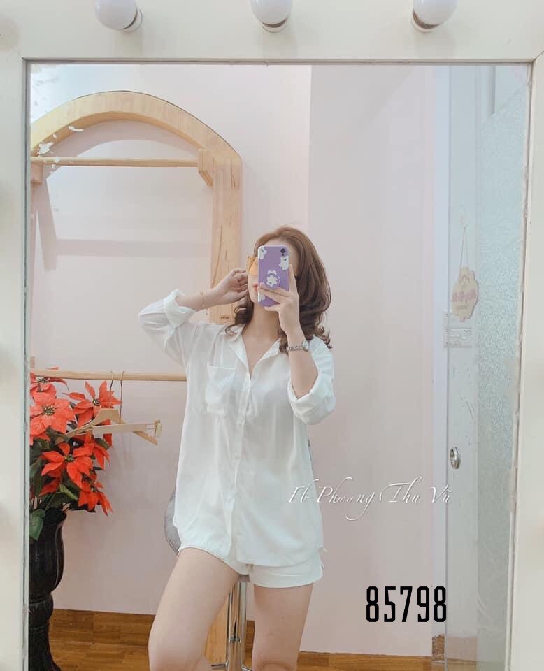 Set Bộ Đũi Sơ Mi Dài Tay Mặc Nhà ,Dạo Phố, Đi Ăn Mát Mẻ Thời Trang .TH