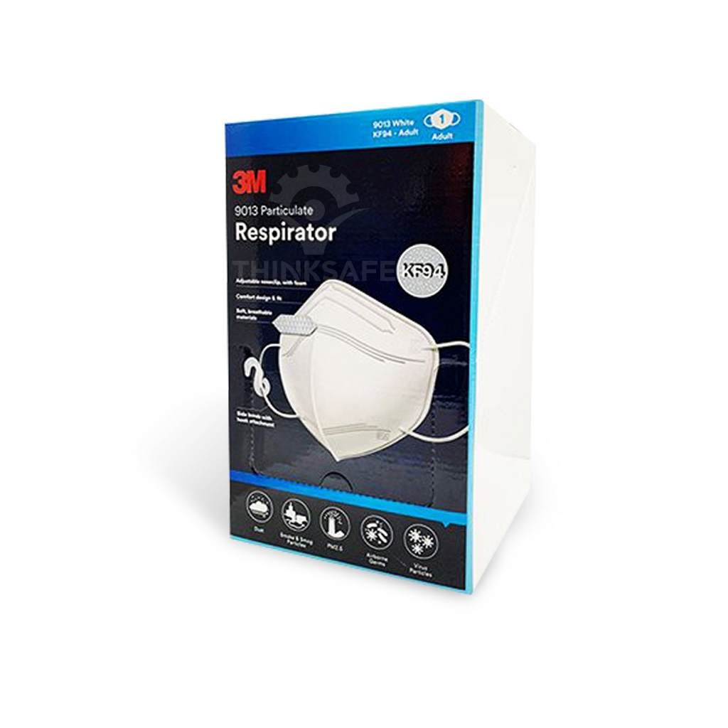 Khẩu trang tiêu chuẩn KF94 3M 9013 màu trắng khẩu trang phòng dịch, kháng khuẩn và chống bụi mịn đạt chuẩn KF94 Thinksafe