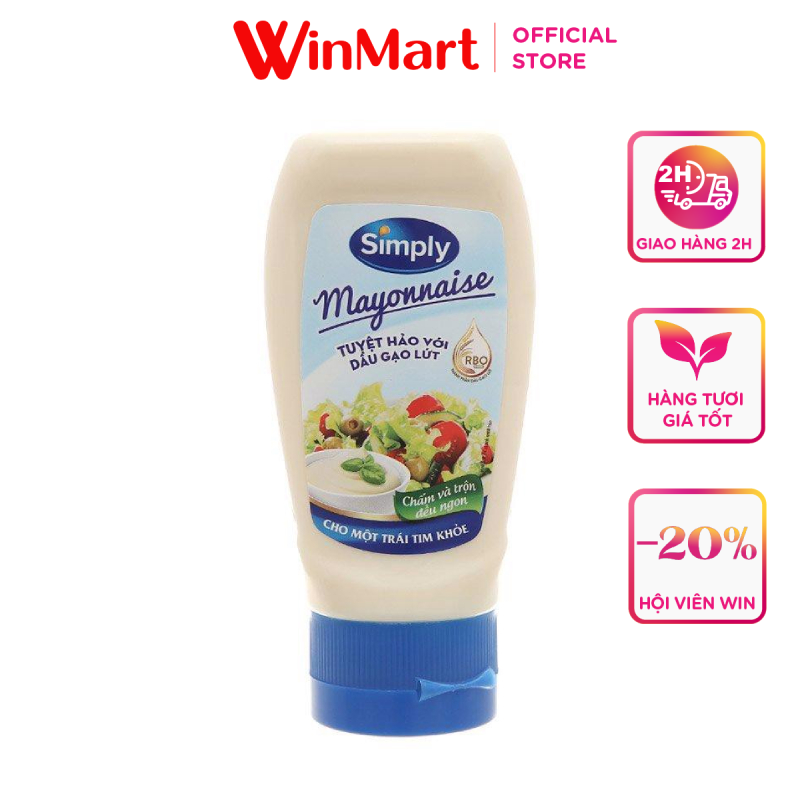 -Xốt Mayonnaise Simply Chấm Và Trộn Đều Ngon chai 230g