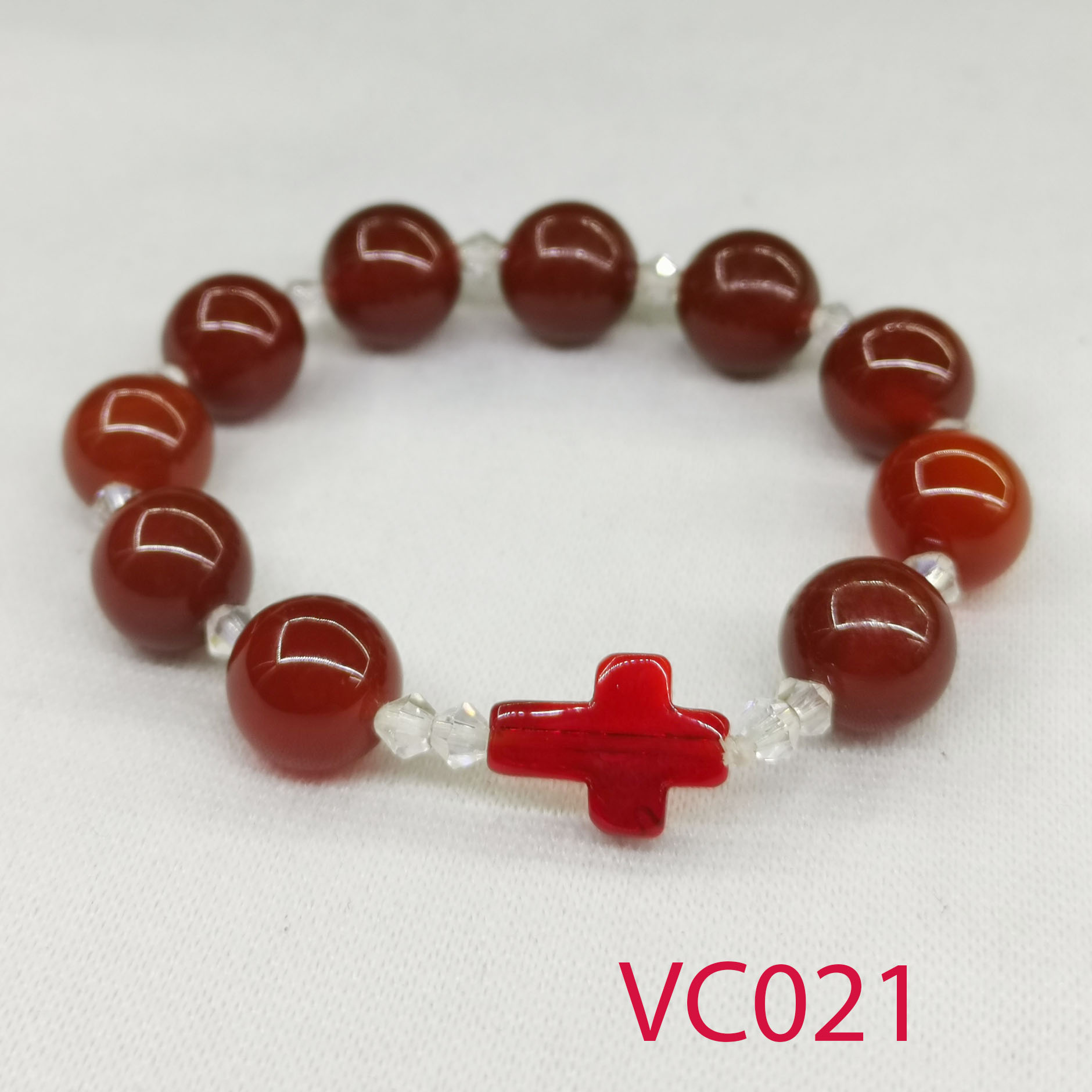 [HCM]Chuổi hạt mân côi đá mã não đỏ 12li