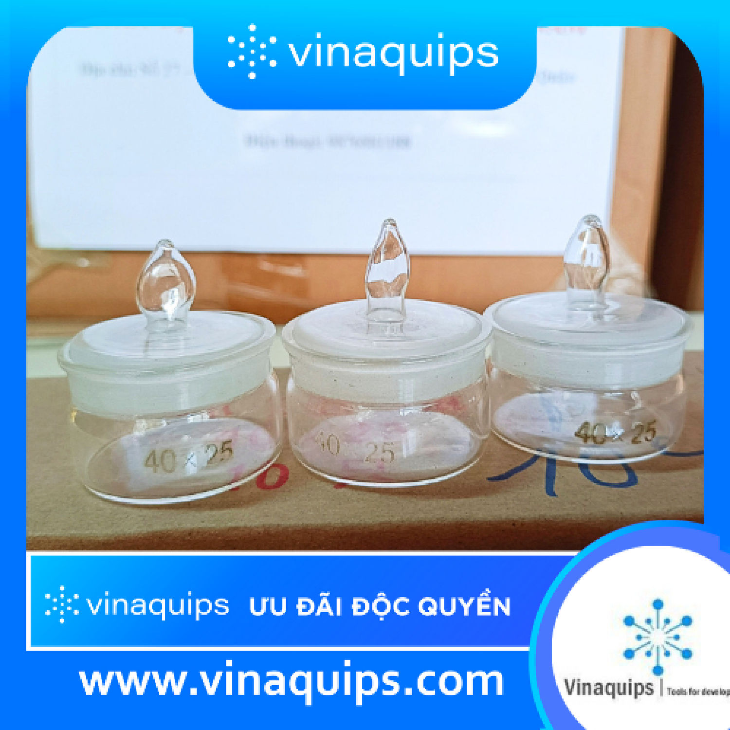 Chén cân thủy tinh + Nắp