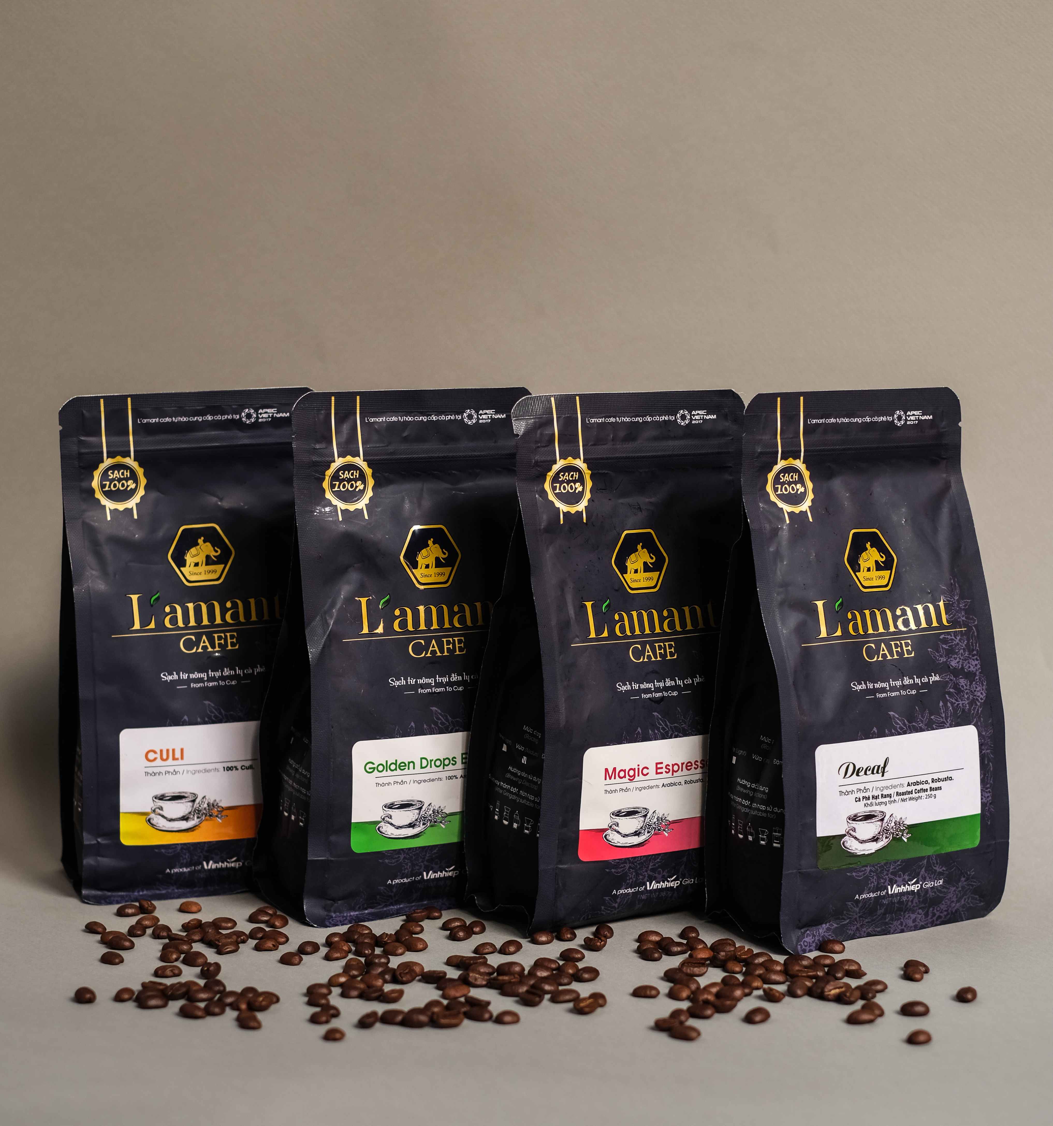 [MỪNG ĐẠI LỄ TẶNG PHIN VÀNG] Cà phê hạt rang L’amant Decaf Espresso - L’amant Decaf Espresso Roasted Coffee