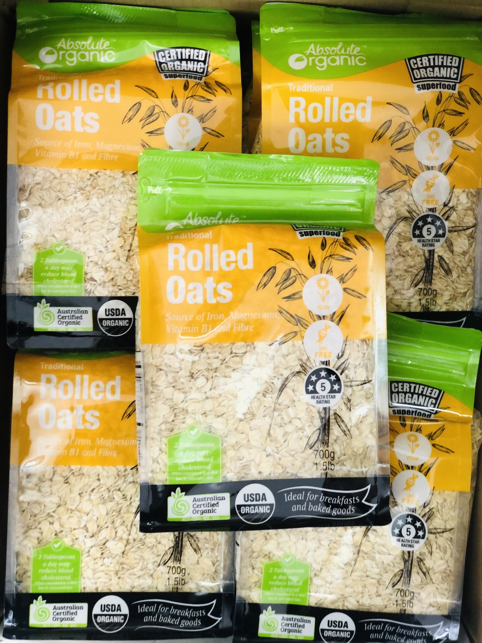 Yến Mạch Hữu Cơ Absolute Organic Rolled Oats Úc 700Gr