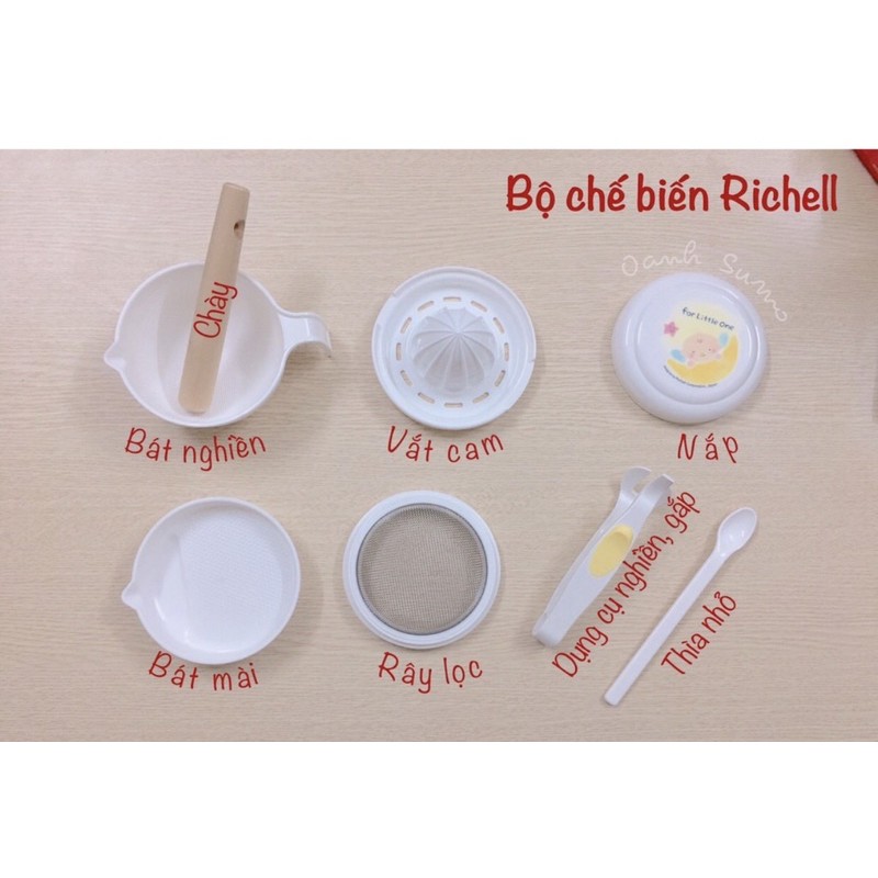 Bộ chế biến ăn dặm Richell_trắng