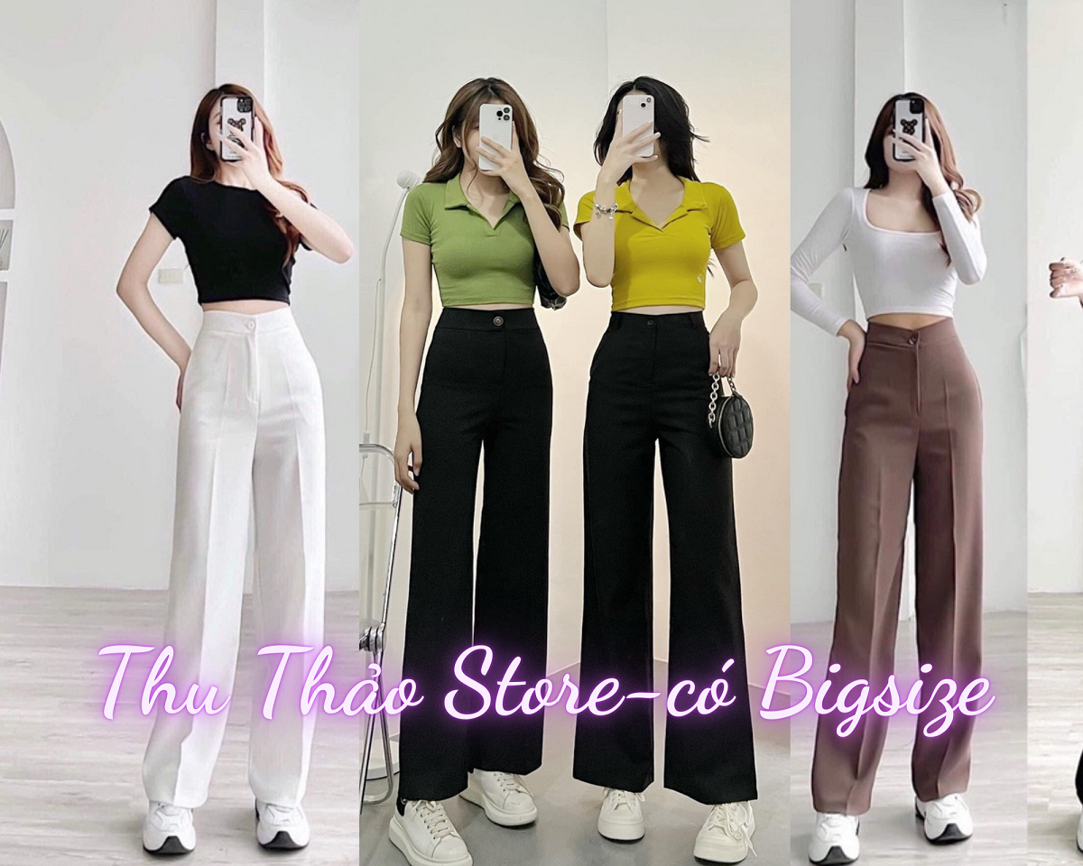 Quần vải gold nhật ống suông nữ big size dáng dài 103cm trơn form basic đẹp xịn, gen eo nâng mông hack dáng.