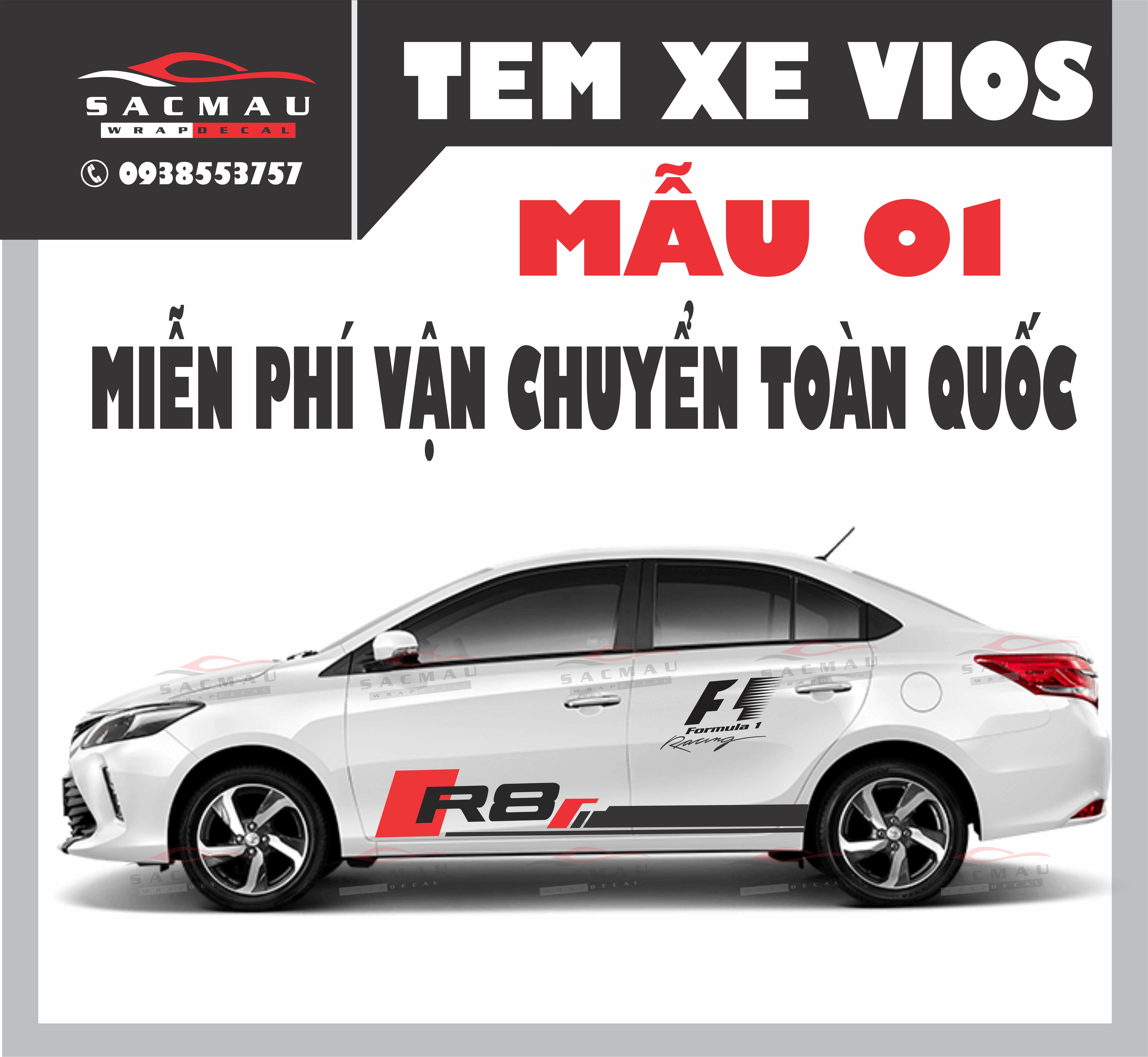 Tem dán xe ô tô vios