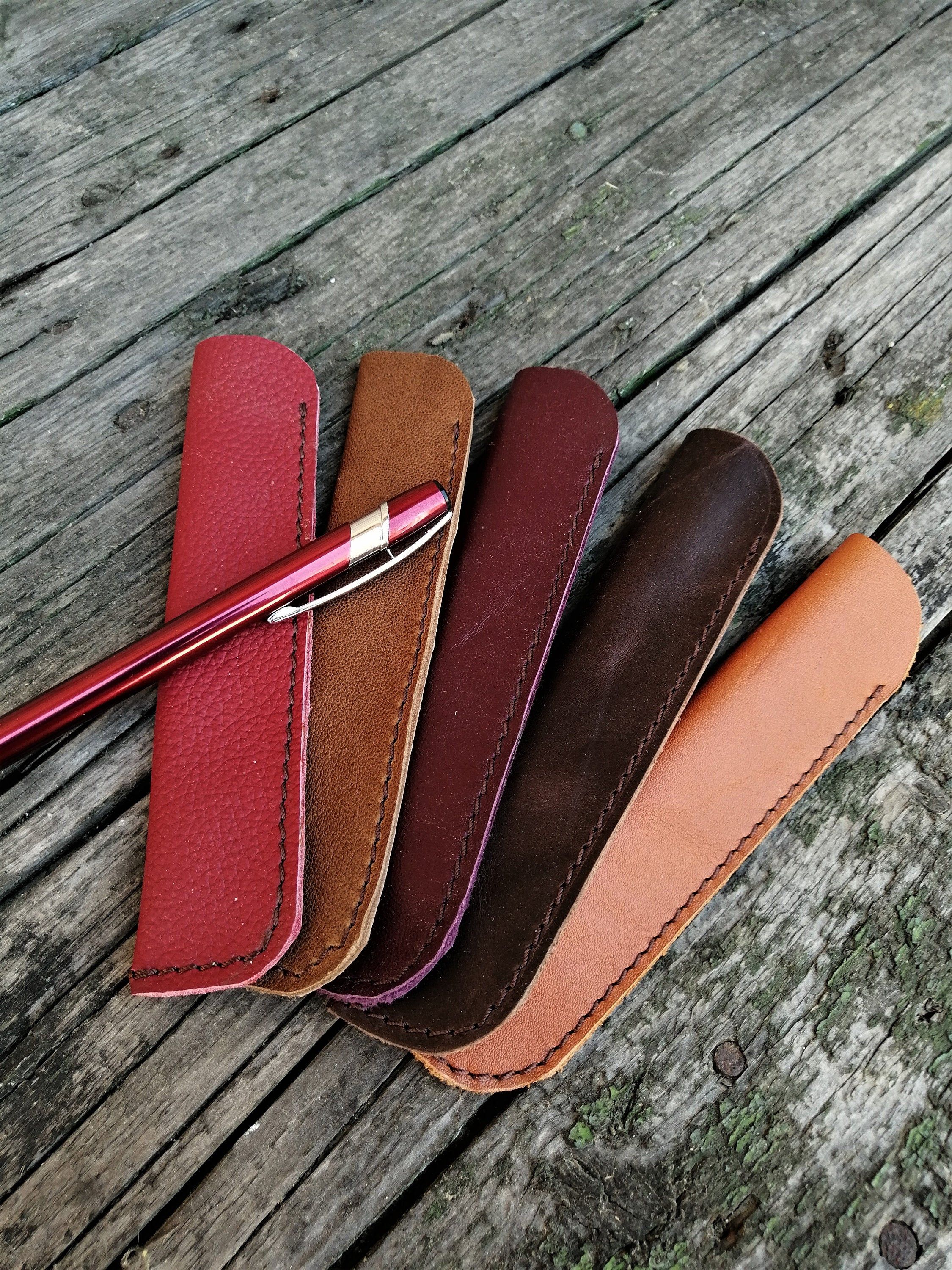 Bao Da Đựng Bút Máy Da Thật Cao Cấp Pencase Leap Tối Giản Tiện Lợi, Da Thật, Đựng 1 Bút