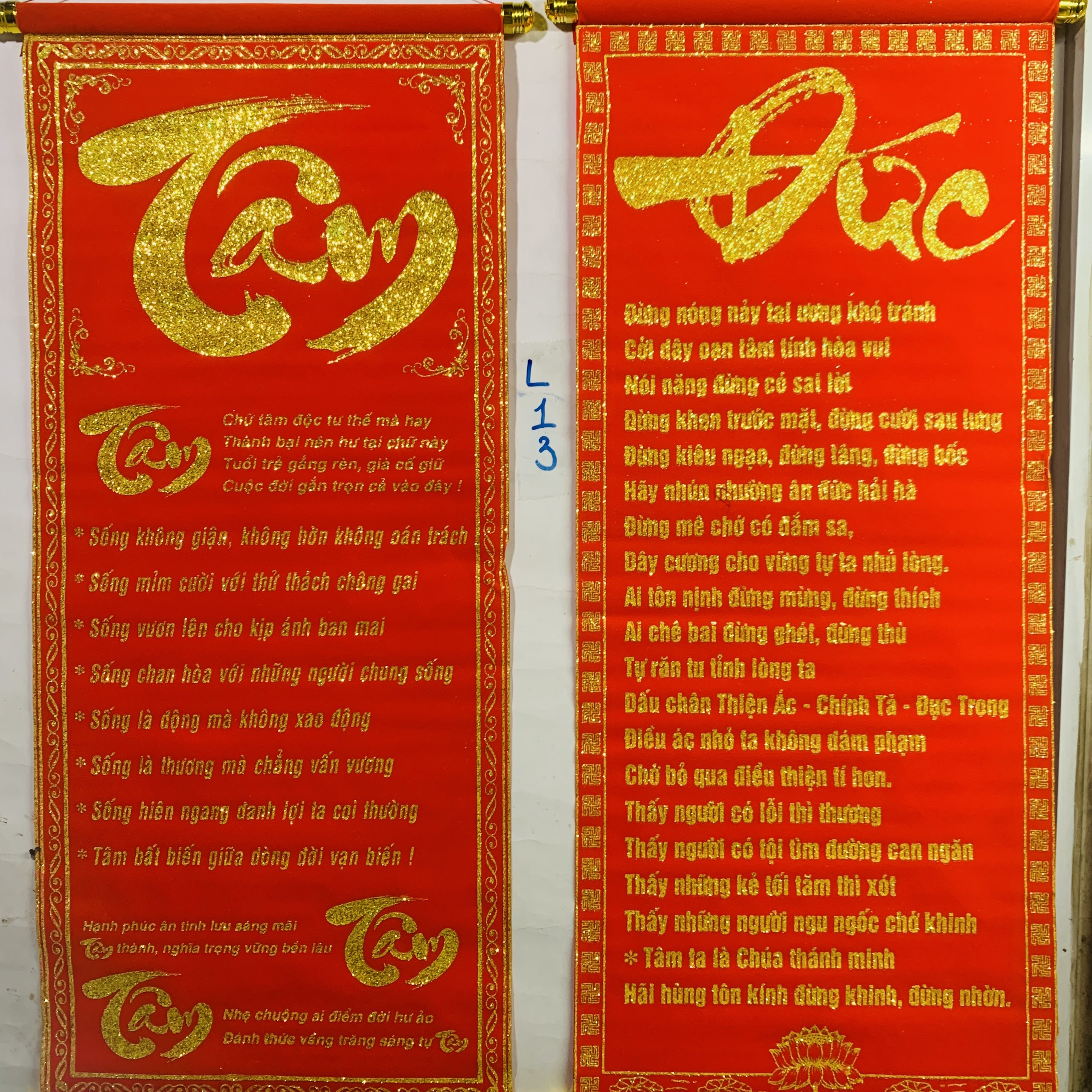 Liễn nhung câu đối đỏ trang trí Tết