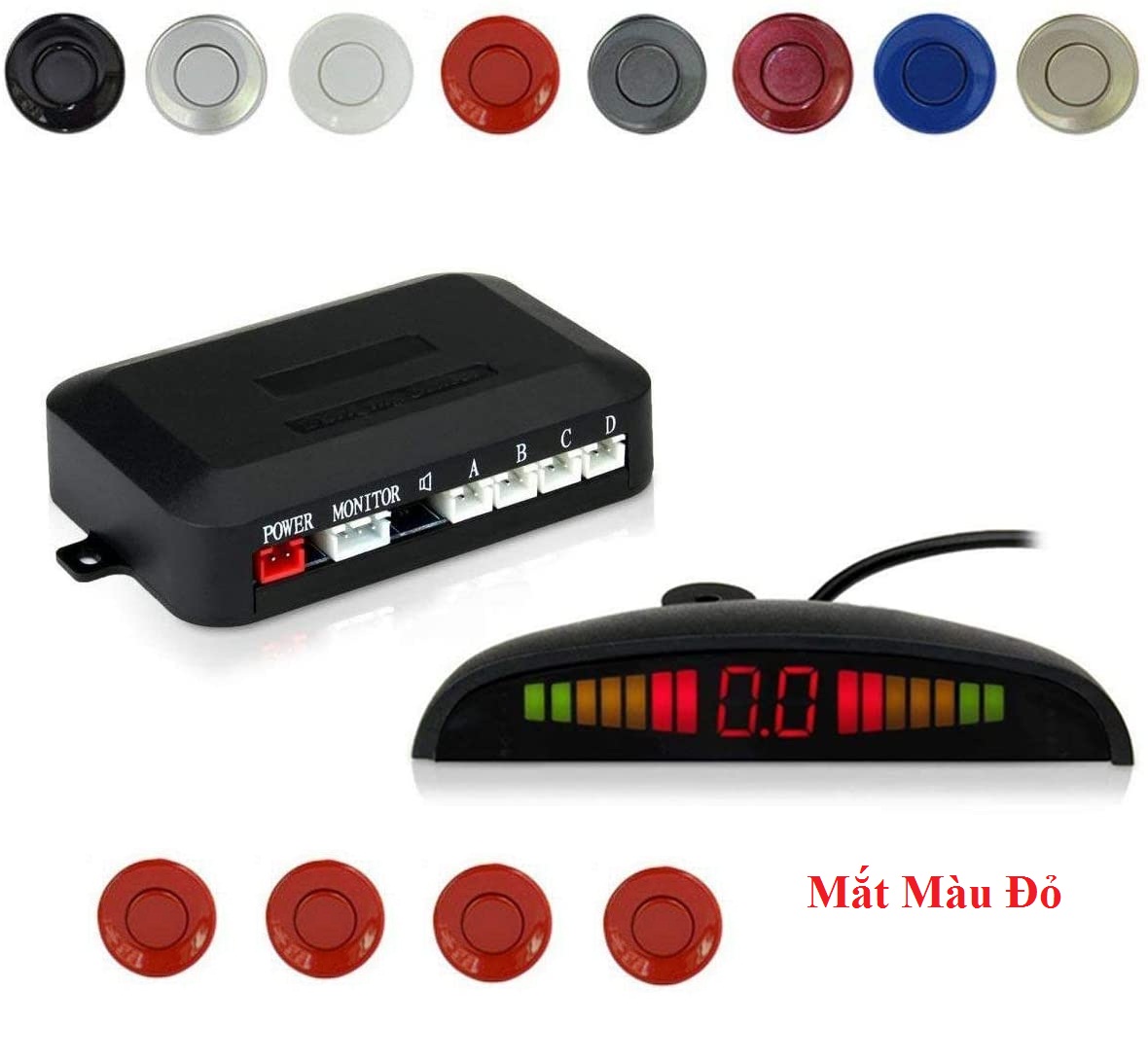 Cảm biến lùi 4 mắt cho xe ô tô chống nước ip68