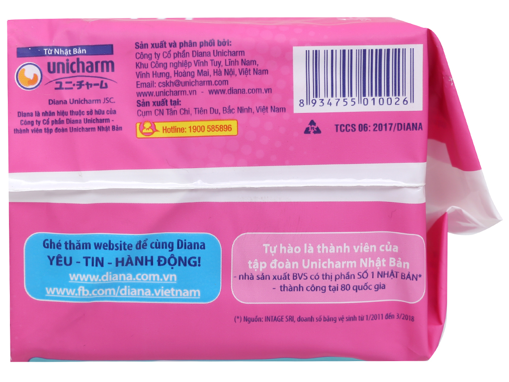 Băng Vệ Sinh Diana Siêu Mỏng Không Cánh