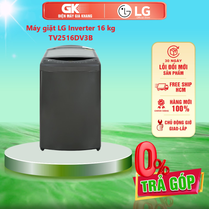 Máy giặt lg inverter 16 kg tv2516dv3b - cho phép điều khiển máy giặt từ xa qua ứng dụng lg thinq chẩn đoán lỗi smart diagnosis - giao toàn quốc - freeship hcm