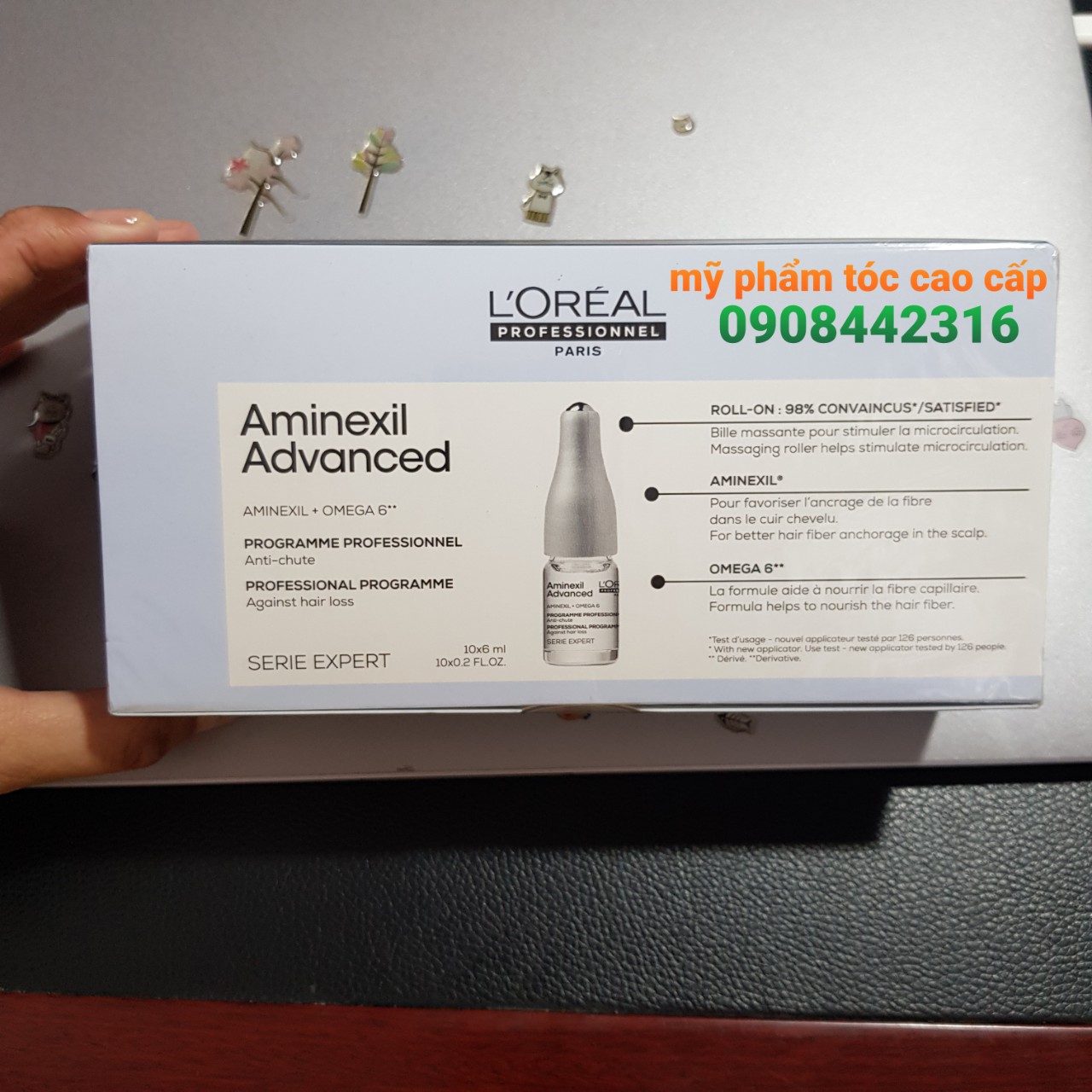 Tinh chất dưỡng giúp tóc suôn mượt, giảm tình trạng gãy rụng dành cho tóc sợi mảnh loreal serie aminexil advanced 10x6ml