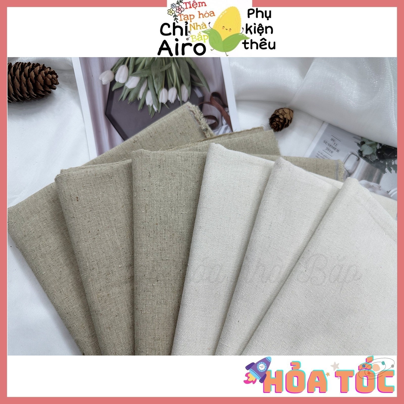 Vải Thô Mộc Khổ 50x70 và 70X100