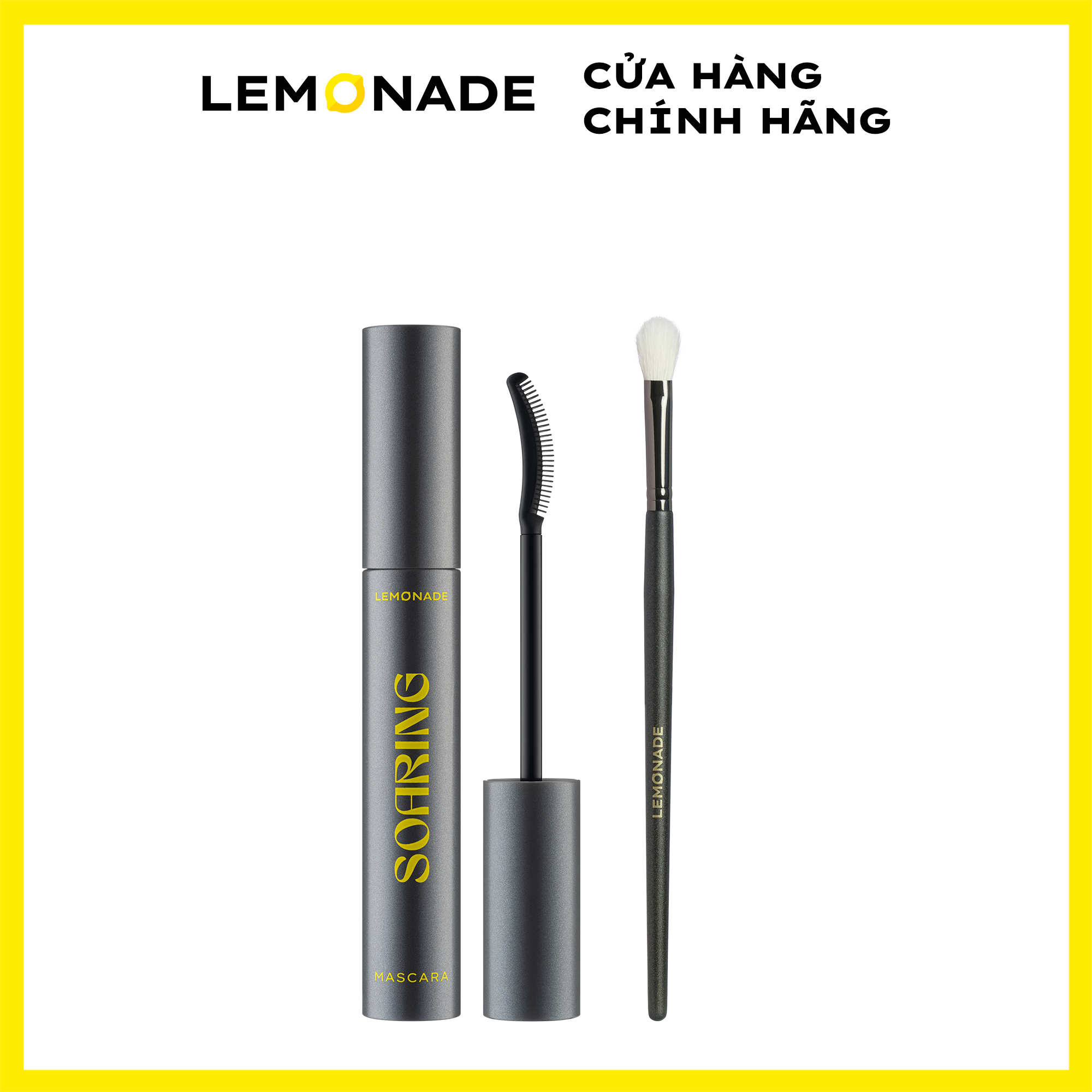 Combo Chuốt mi tơi dài lâu trôi Lemonade Soaring Mascara 6ml & Cọ trang điểm mắt Lemonade Eyeshadow Brush