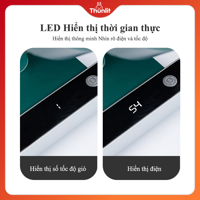 Quạt để bàn quay Thunlit USB 4000mAh có thể sạc lại 4 tốc độ gió 180 ° điều chỉnh tự động im lặng