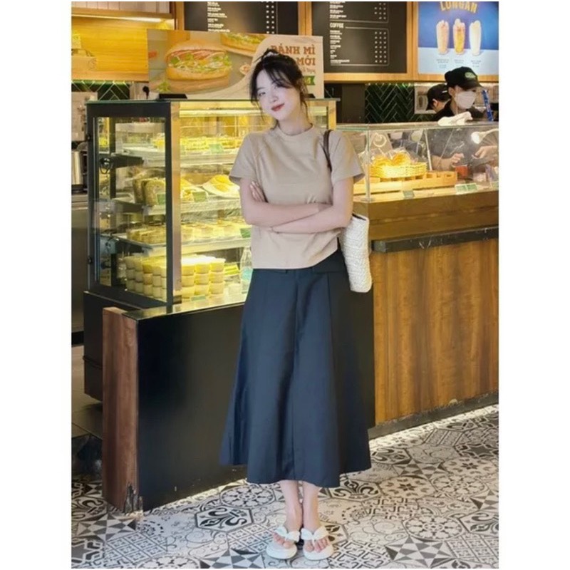 Áo thun baby tee trơn cộc tay cổ tròn dáng ôm BABY TEE cotton khô co giãn PANOSI - A6