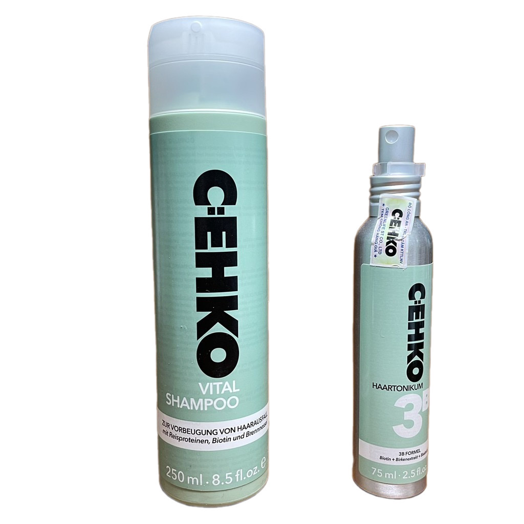 [HCM]Combo dầu gội chống rụng 250ml và xịt mọc tóc Cehko 75ml