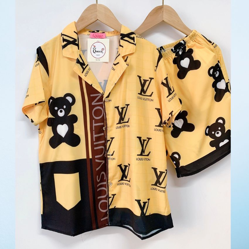 Đồ Bộ Pijama Lụa Mango Mặc Nhà Quần Đùi Áo Cộc Tay BROSI