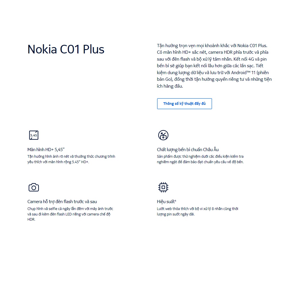 Điện thoại Nokia C01 Plus (2GB|16GB) Chính Hãng