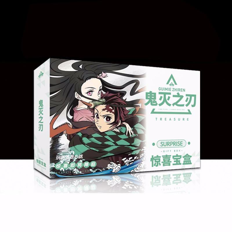 ( Surprise ) Hộp quà Kimetsu no Yaiba Thanh Gươm Diệt Quỷ A5 có poster postcard bookmark in hình anime chibi