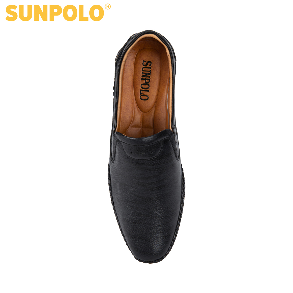 Giày lười nam da bò SUNPOLO SUS512 (Xanh đen)