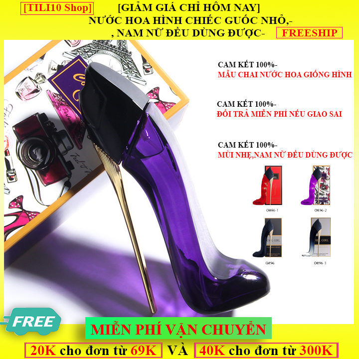 HCM-GIẢM GIÁ CHỈ HÔM NAY-Freeship- NƯỚC HOA HÌNH CHIẾC GUỐC NHỎ 40ml- Nam nữ đều dùng được-Món quà tặng ý nghĩa - TILI10 Shop