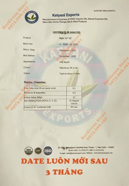 Combo 2 chai tinh dầu cọ trị rạn da Malaysia