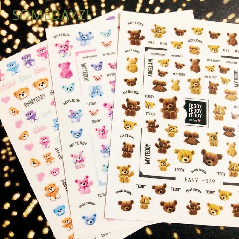 Sticker hình dán móng gấu teddy siêu hot
