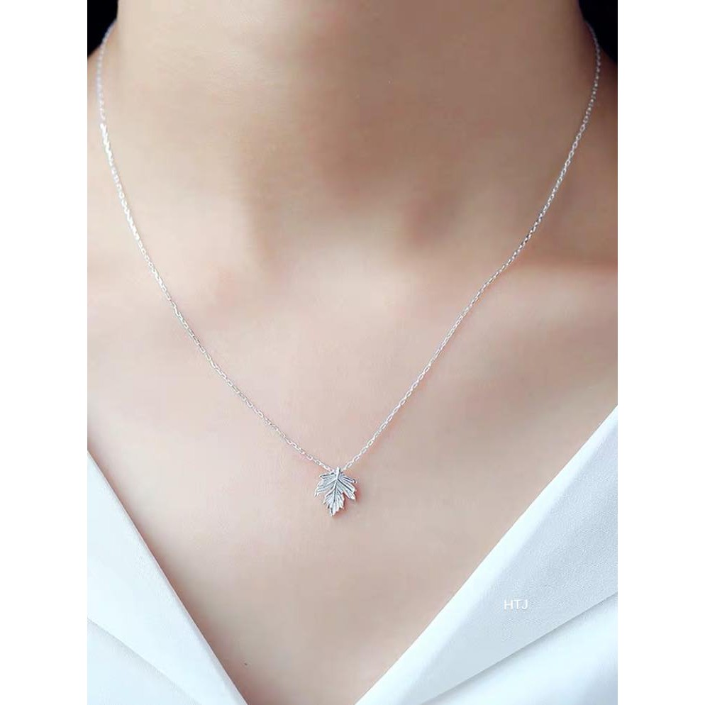 dây chuyền liền mặt lá bạc ta nguyên chất