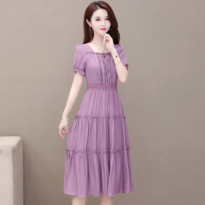 ĐẦM SUÔNG NỮ TAY LỠ PHỐI TẦNG DỰ TIỆC SANG CHẢNH KME
