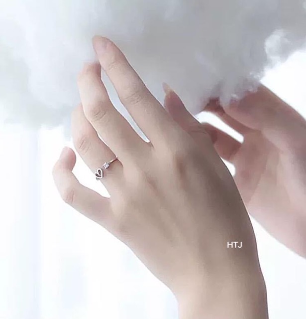 Nhẫn nữ tim đá bạc ta - kiểu hở dễ đeo