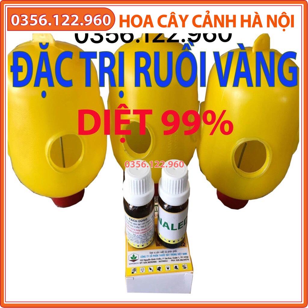 Bộ sản phẩm bẫy ruồi vàng 3 lồng dụ + chế phẩm dãn dụ diệt ruồi đục trái 10ml ( 1 chai dẫn dụ ruồi + 1 chai diệt ruồi