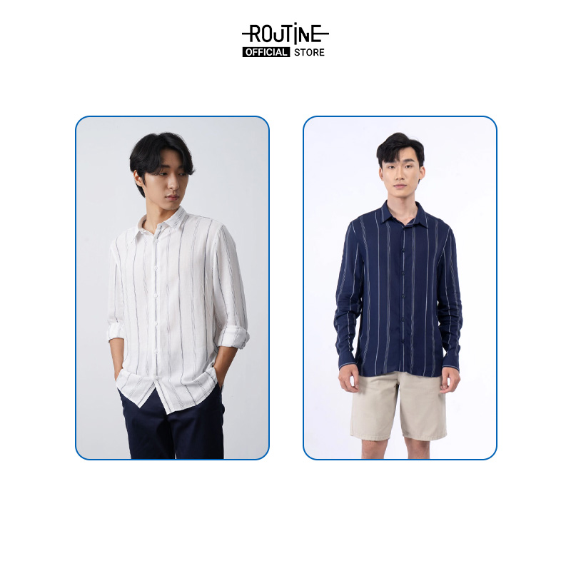 Áo Sơ Mi Nam Tay Dài Kẻ Sọc Form Regular - Routine 10S21SHL015