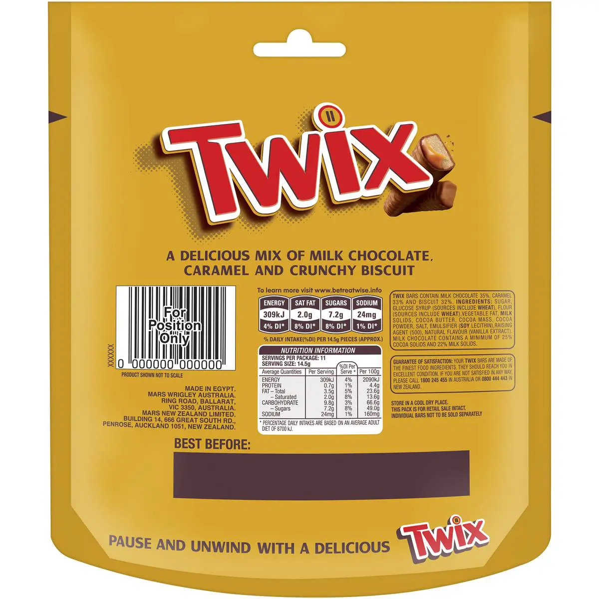 KẸO SOCOLA TWIX GÓI 159G 59756