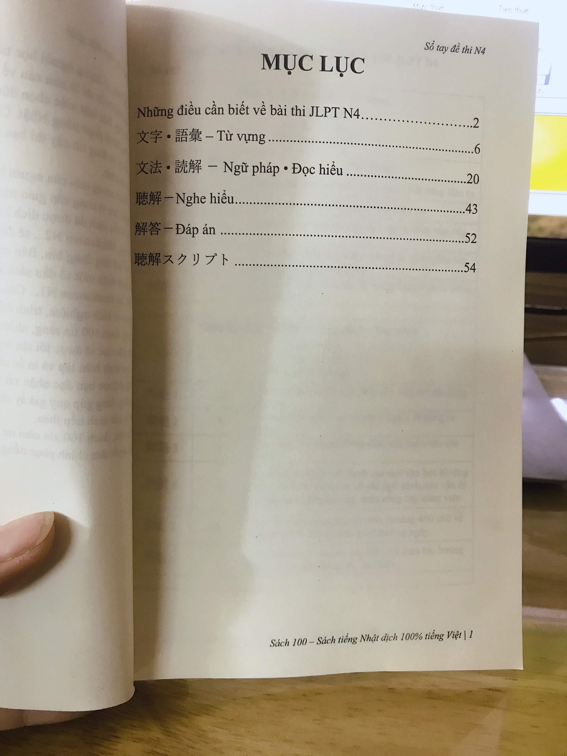 Sổ tay đề thi tiếng nhật N4