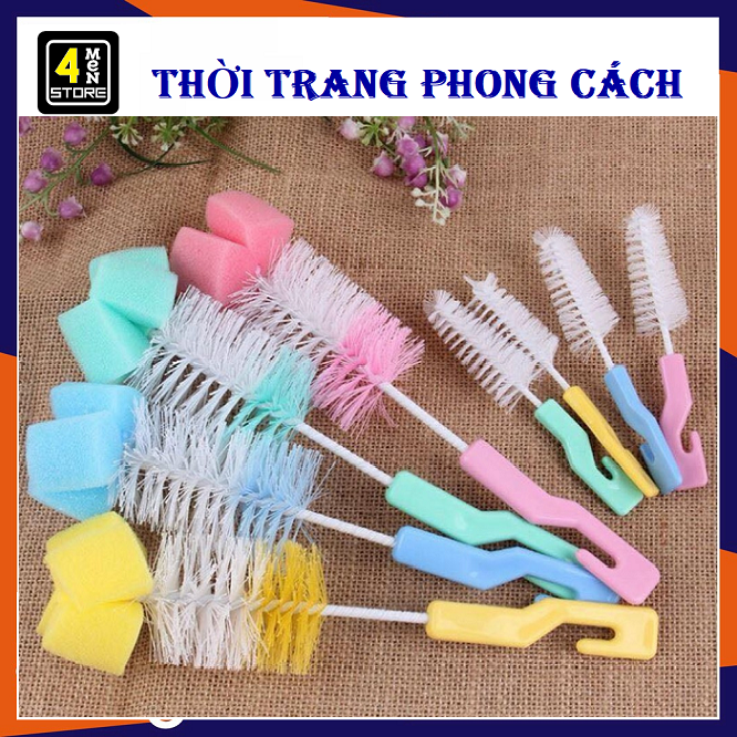 [HCM]⚡ Bộ 2 Cây Rửa Bình Sữa Và N.úm Ti Cho Bé - Dụng Cụ Vệ Sinh Bình Sữa Cho Bé ⚡
