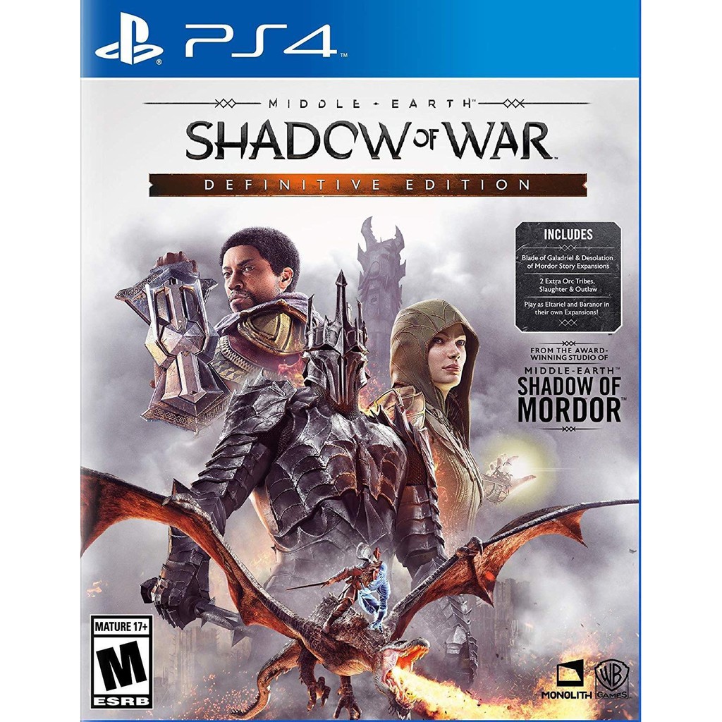 Đĩa Game PS4 - Middle-earth Shadow of War Definitive Edition Hệ US