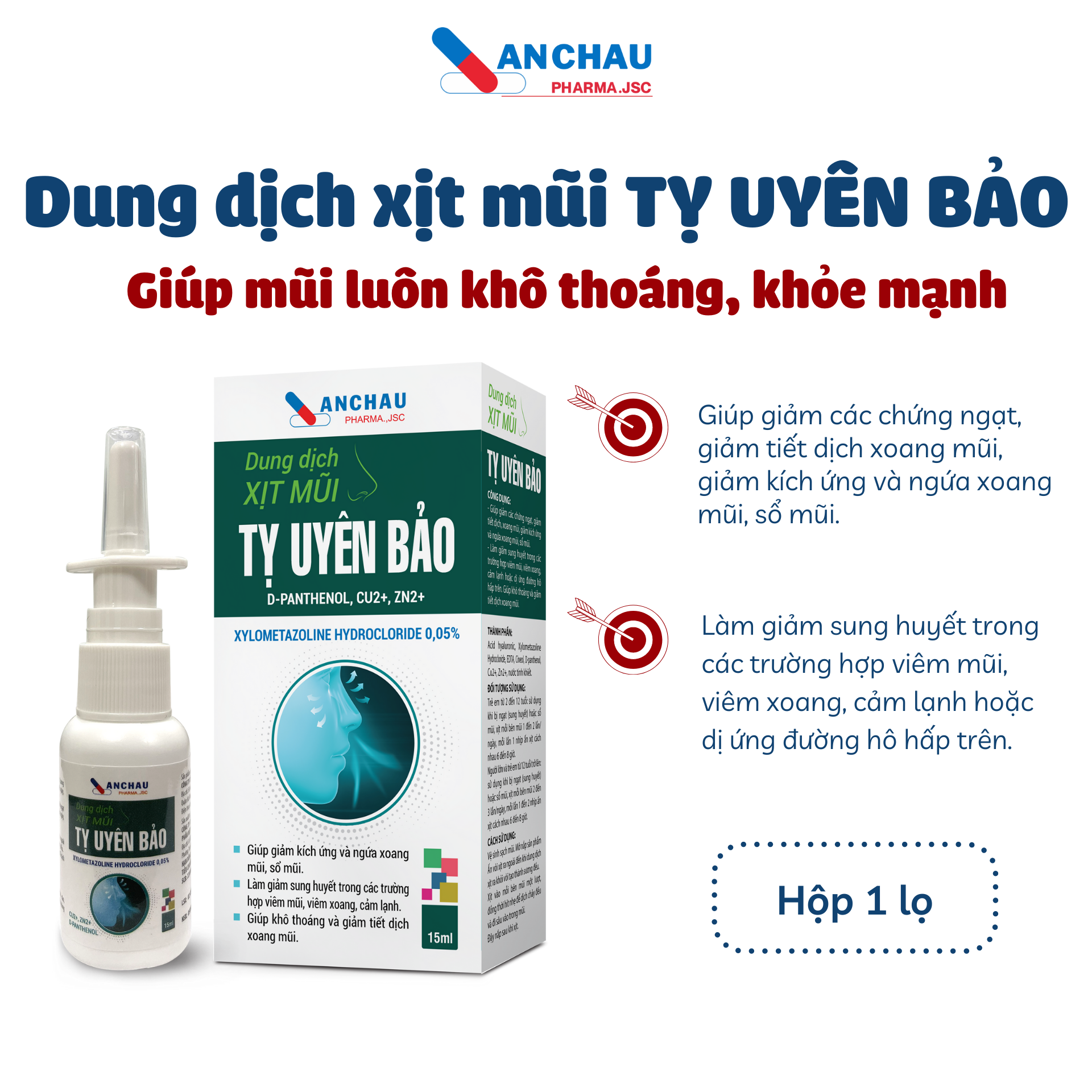 Dung dịch xịt mũi TỴ UYÊN BẢO dành cho xoang, nghẹt mũi - An Châu