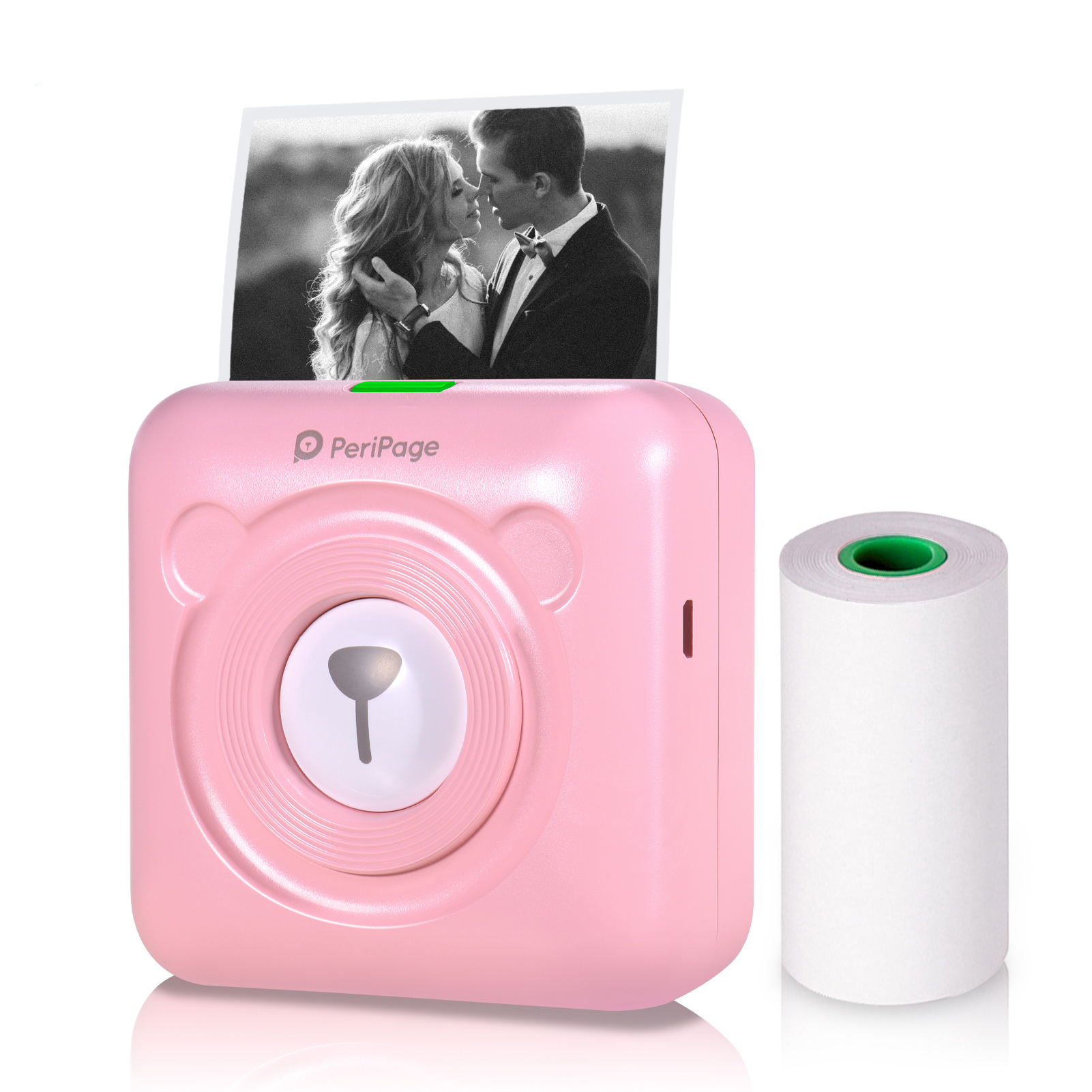 PeriPage A6 Mini Pocket Printer HD 304DPI Wireless BT Thermal Printer Picture Photo Label Memo Notes Journal Receipt Paper Instant Printer Sticker AR Photo Function Inkless Printing Compatible with Android iOS Smartphone Windows Fannlady