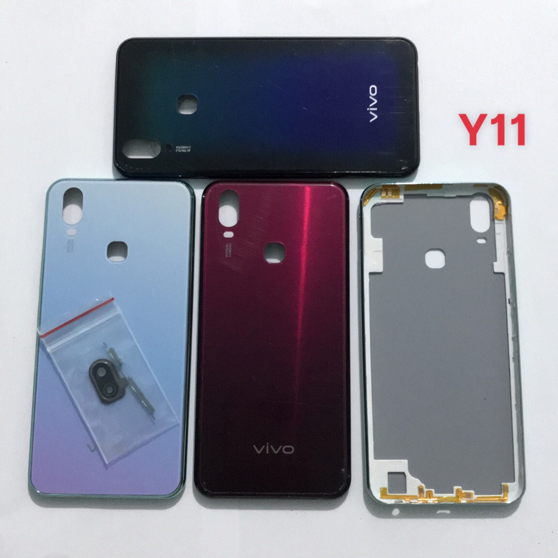 Nắp lưng vivo Y11 zin (kèm phím và cụm kính camera)