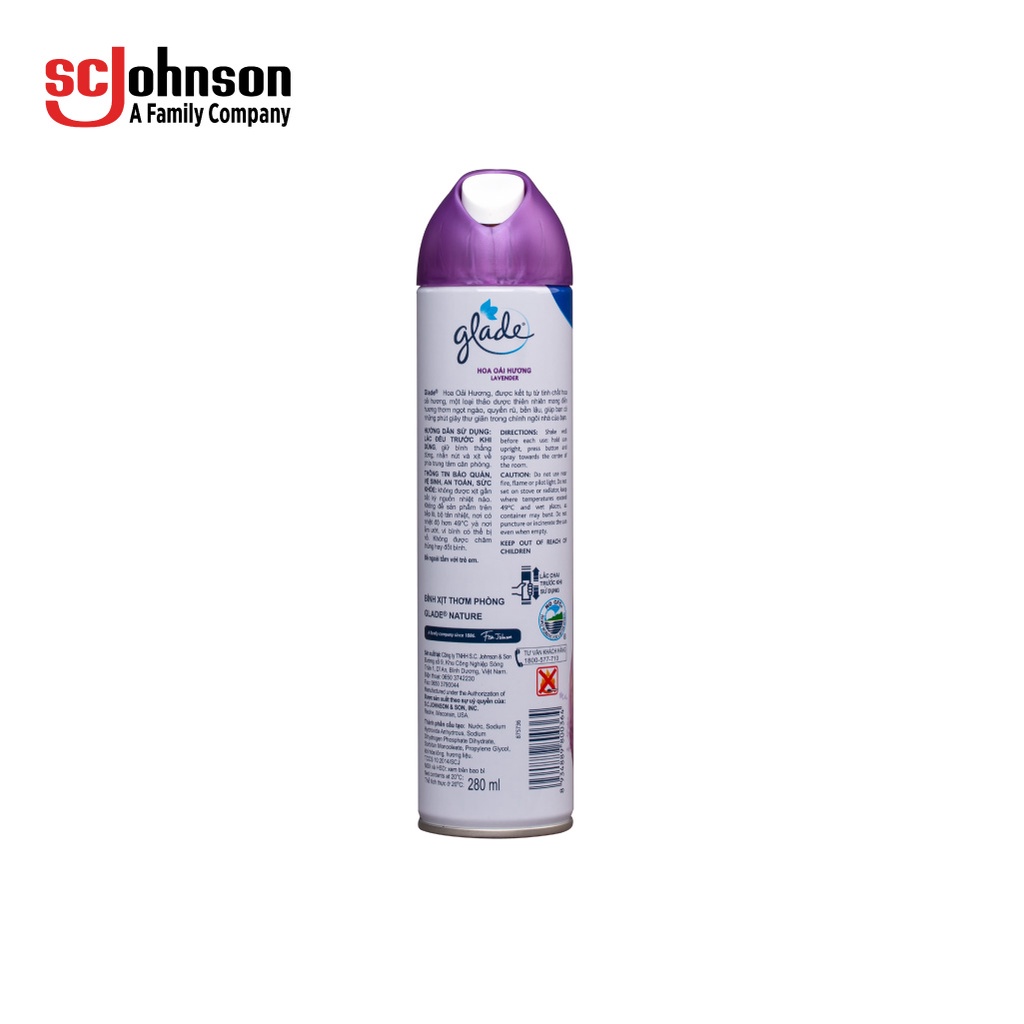 Bộ đôi GLADE Xịt thơm phòng Hương Lavender 280ml