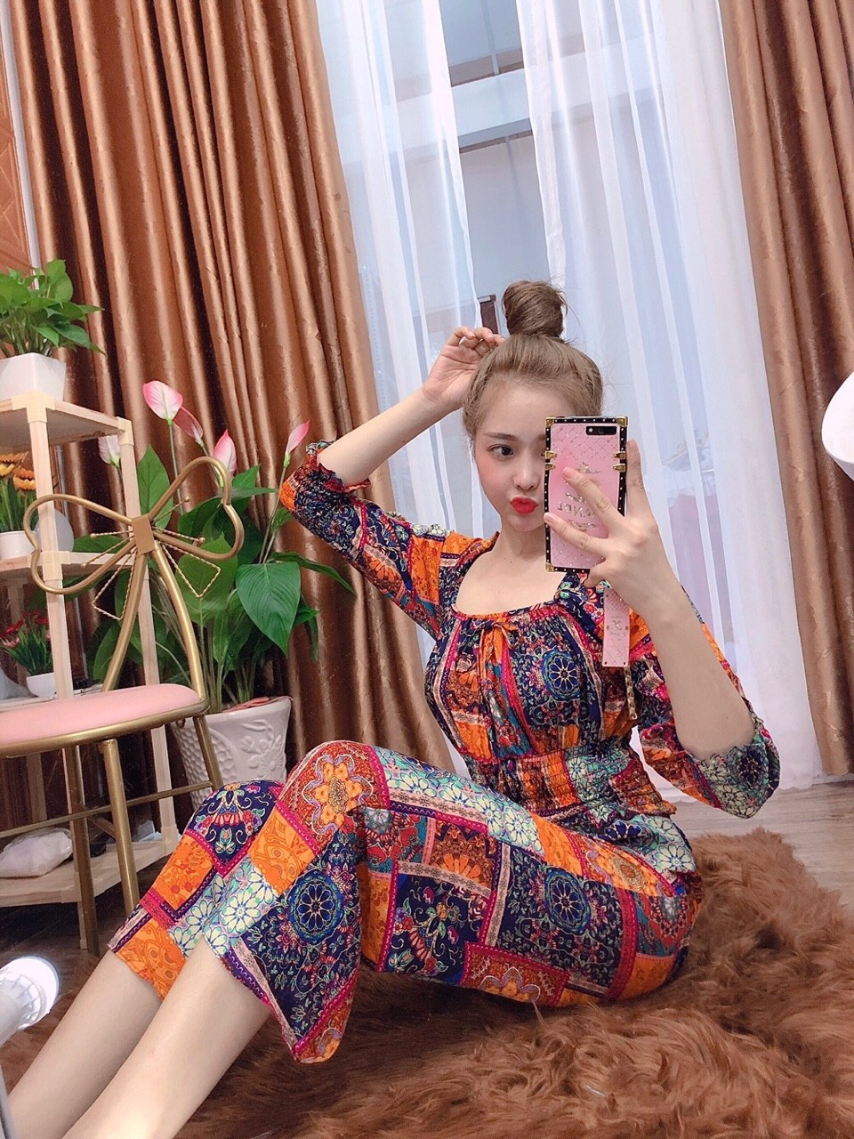 [HCM]Set bộ thổ cẩm dài tay cao cấp  -HM #thổ cẩm
