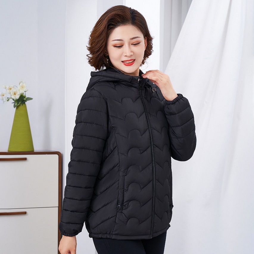 Áo khoác phao nữ chần bông siêu đẹp nón rời thời trang hàn quốc