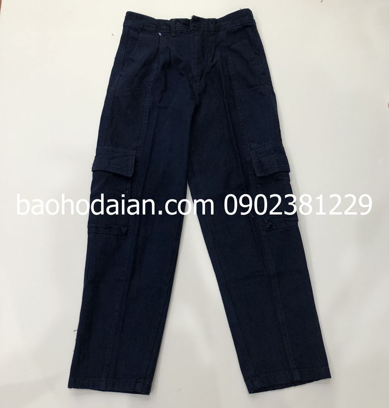 Quần jean điện lực, thợ hàn túi hộp chất dày dặn màu xanh