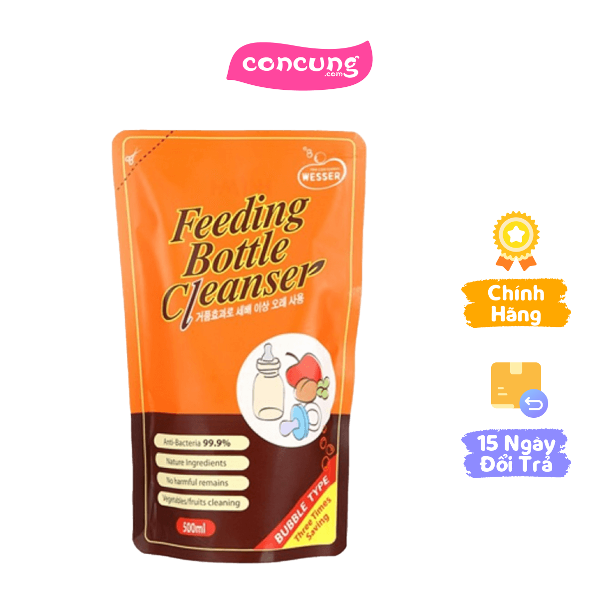 Nước rửa bình sữa Wesser