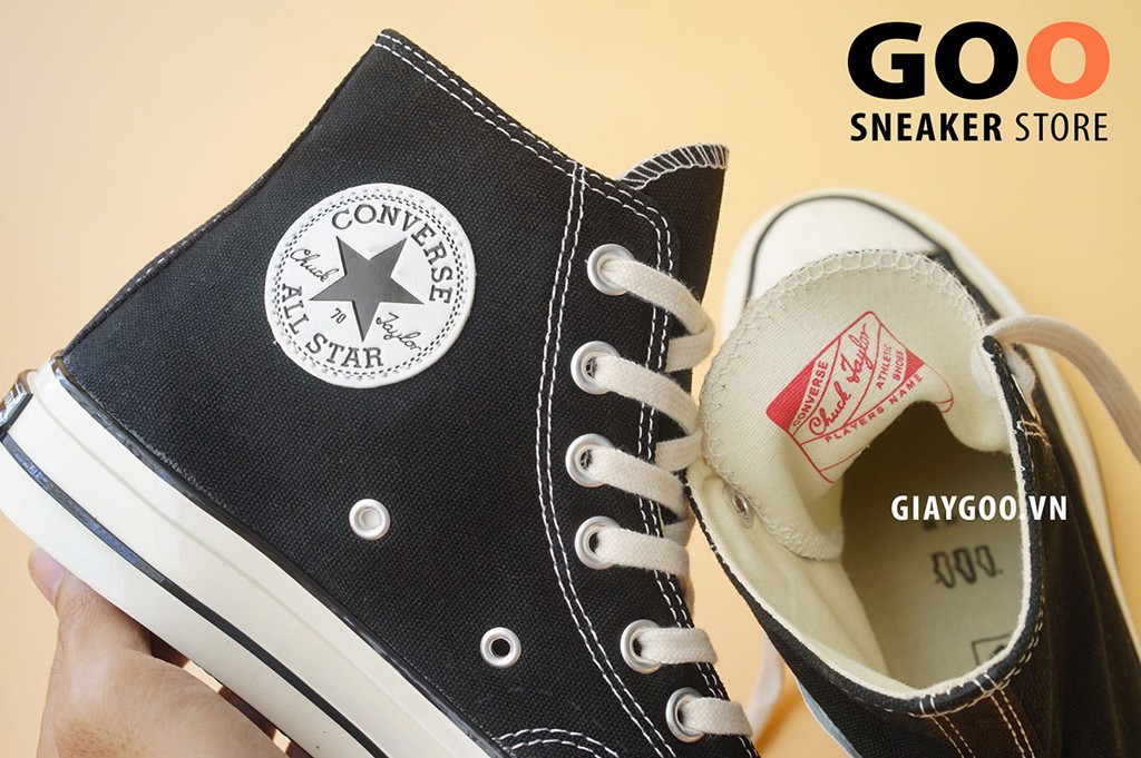 Giày Thể Thao Sneaker Converse 1970s Đen Vạch Trắng Cao Cổ