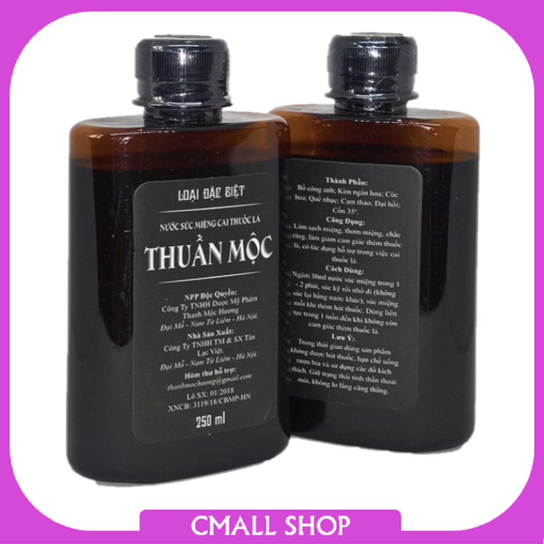 Nước Súc Miệng Thuần Mộc Cao Cấp Thanh Mộc Hương (Chai 250ml) Không Mệt Mỏi, Không Tái Nghiện