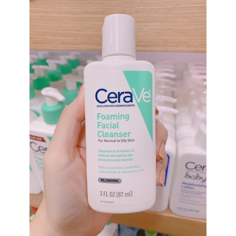[HCM]Sữa rửa mặt CeraVe Foaming Facial Cleanser mini size (87ml)